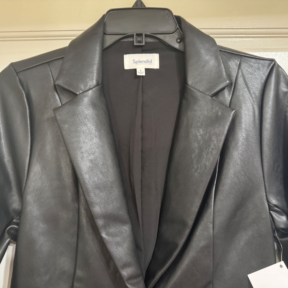SALE NEW with Tags Splendid Black Leather Classic Jacket sz S - Picture 5 of 6